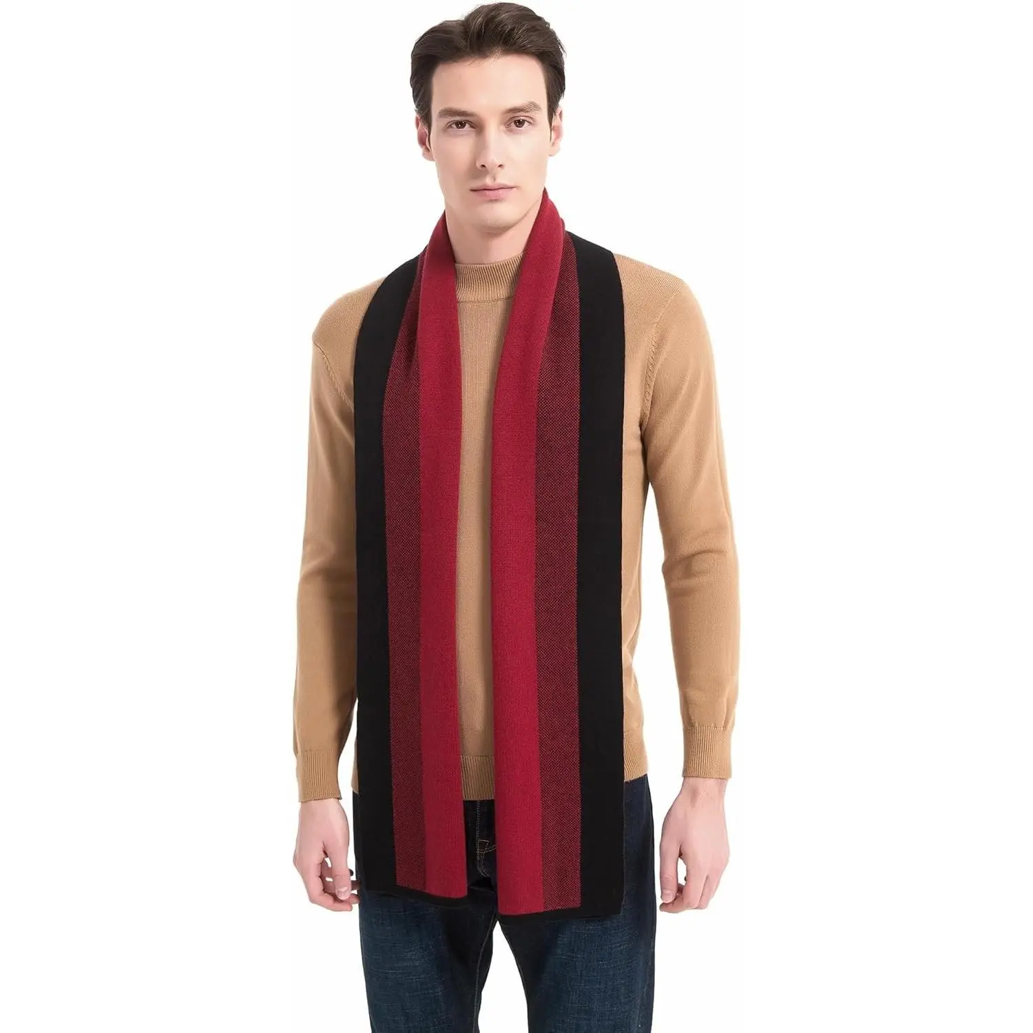 Men Winter Cashmere Scarf Lightweight Soft Warm Scarf for Men - Casual Work Travel Weekend Scarves for Man