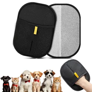 Pet Hair Remover Grooming Glove - Anti-Static, Dual-Sided Fur Removal Brushes, Sticky Lint Remover - Reusable Grooming Gloves Brushes for Cats & Dogs