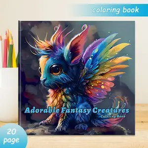 Hand-Drawn Coloring Book with Cute Creatures, Thick Paper, 20 Pages, Art Supplies for Adults & Teens, Ideal Gift, Fun Drawing Activity