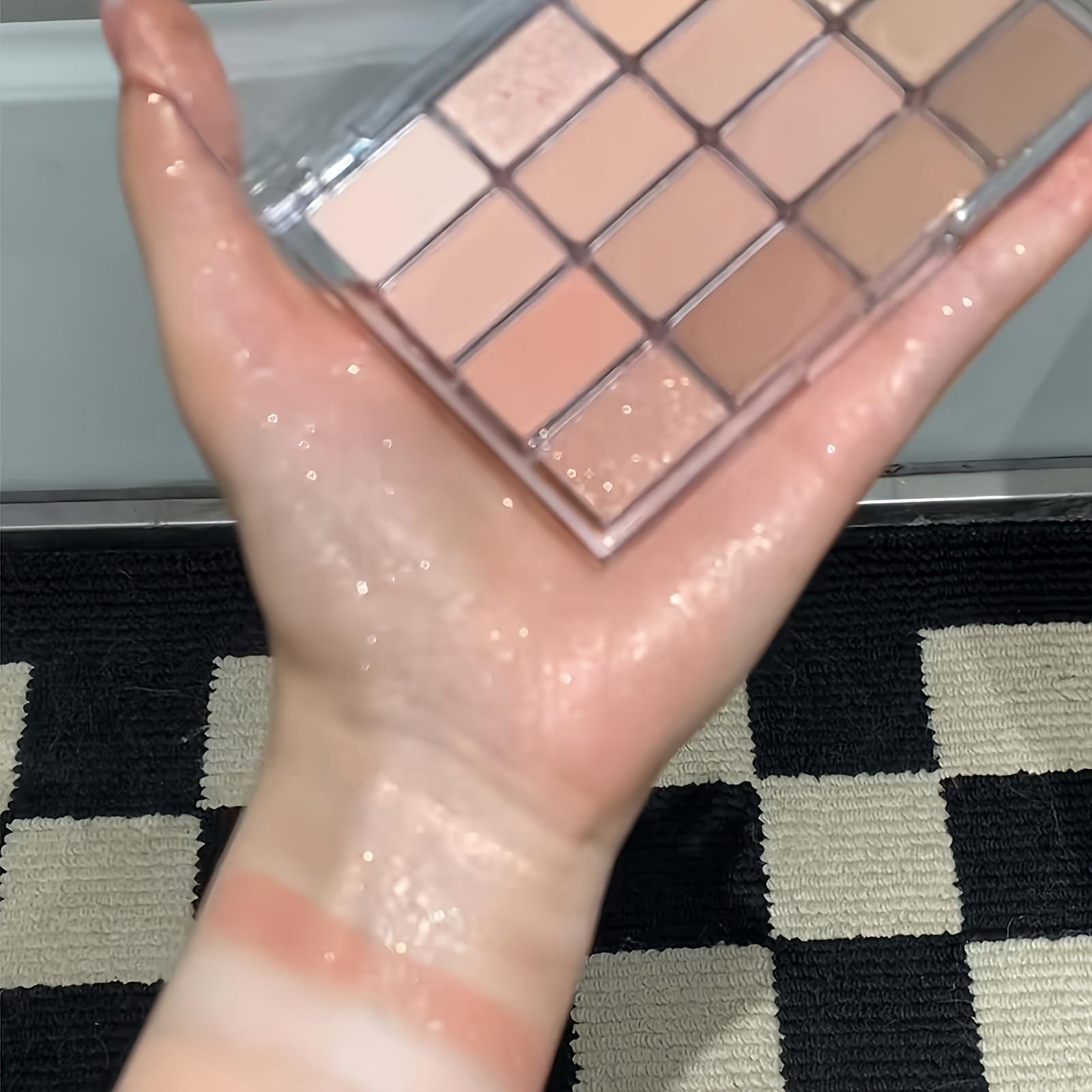 16Shades Nude Brown Neutral Eyeshadow Palette Shimmer Matte High Pigment Cream Eye Compact Long Lasting Natrual Makeup Waterproof Sweatproof Buildable Cosmetic