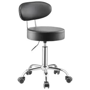 VEVOR Shop Stool with Backrest, Pneumatic Garage Seat/Work Stool with Wheels, 300 lbs Load, Adjustable Roller Creeper Seat, 360 Swivel Padded Workshop Stool, for Garage, Shop Auto Repair, BlackVEVOR Super Brand Day