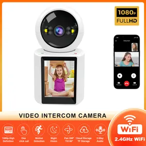 JIESUDA Two-Way Pet Camera 2.8-inch HD Screen 1080P Video Calling Indoor Home Security Nanny Dog Baby Monitor Motion Activated Night Vision WiFi