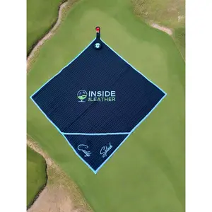 Inside The Leather Golf Pocket Mag Towel - Black