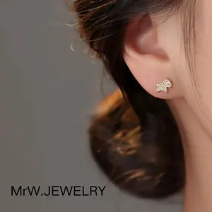 925 Sterling Silver Needle Lucky Pony Earrings