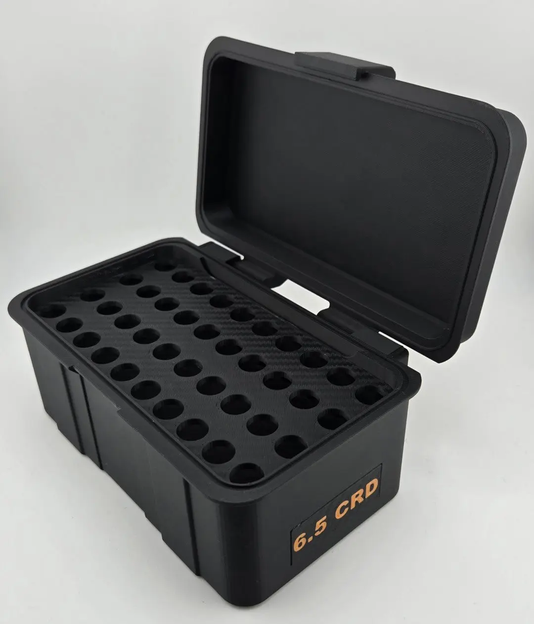 6.5 Creedmoor Compact Plastic Rectangular Storage Box - Home Organizer with Multiple Slots, Holds 40 PCS Ammo