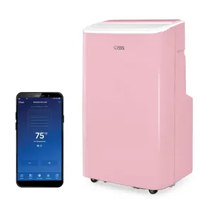 Commercial Cool Smart Portable Air Conditioner 9,000 BTU (6,350 BTU SACC), Dehumidifier & Fan, Bedroom AC Unit with 2 Remote Controls & Covers up to 400 Sq. Ft., Wi-Fi Enabled, CCP6JP, Pink