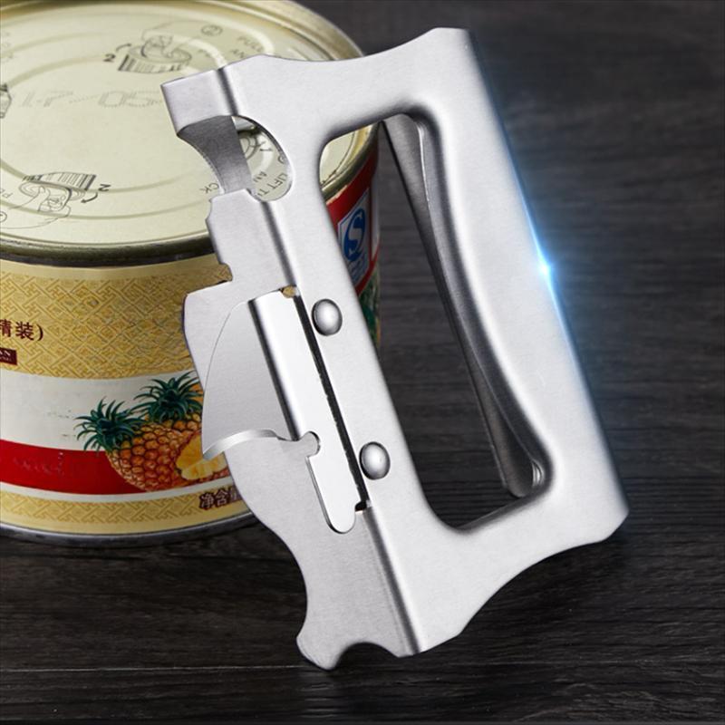 Stainless Steel Multifunctional Can Opener - Easy Grip Manual Kitchen Tool for Beer, Soda, and Food Cans - Durable & Efficient Household Gadget, Can Lid Opener | Ergonomic Design | Robust Construction, Can Openers for Kitchen