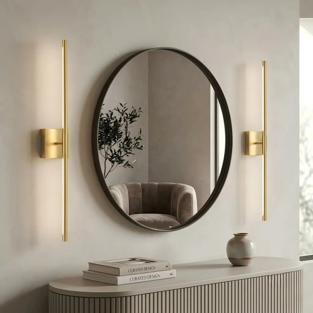 2-Pack Gold Metal Rechargeable Wall Sconces - 10000 mAh Cordless LED Home Decor Light, No Visible Cords, Adjustable Height Rotating Indoor Lighting for Vanity Area, Bathroom Mirror