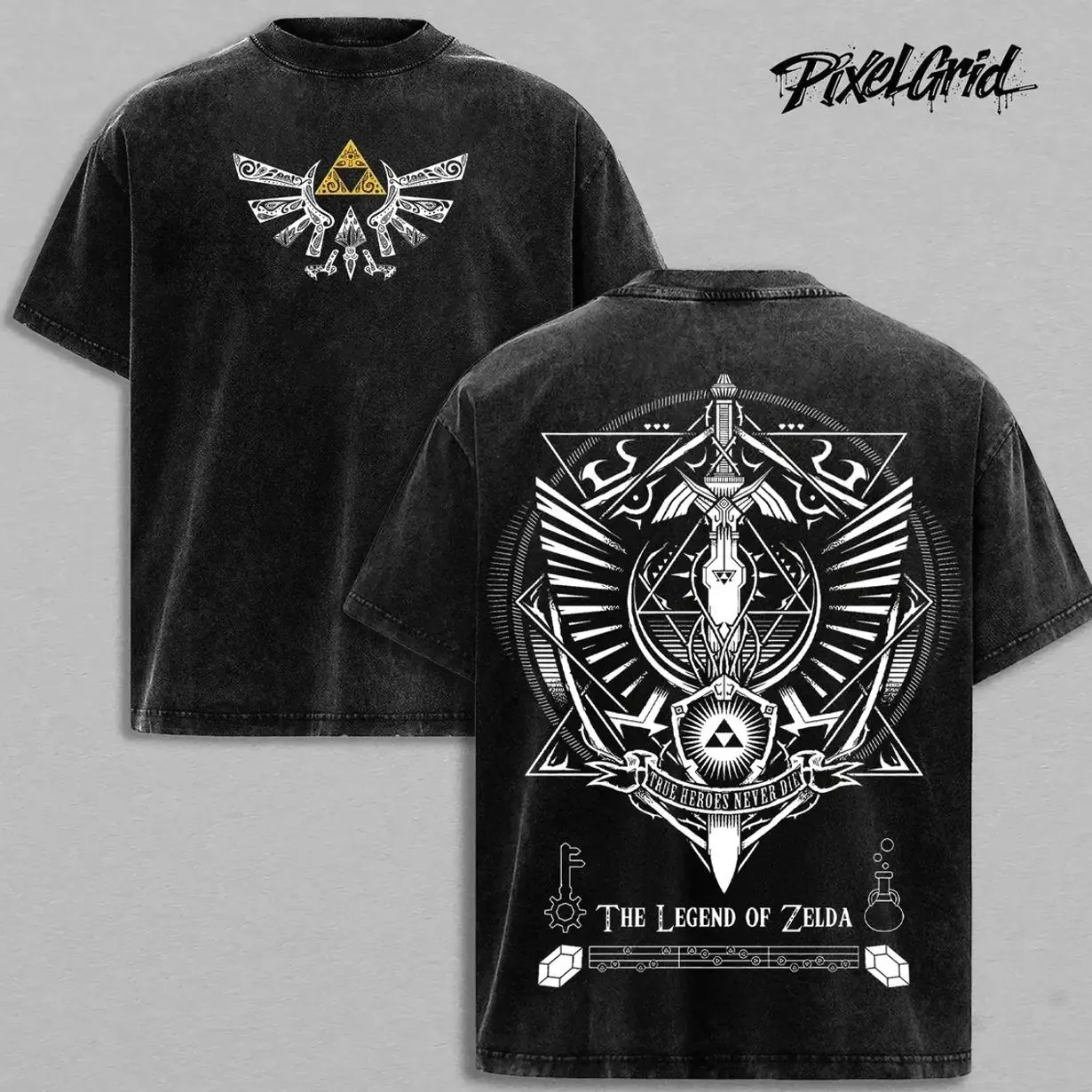Inspired The Legend of Zelda Graphic T Shirt, Oversized Heavy Cotton Washed Tee, New Drop for Classic Fantasy Gamers, Vintage Style for Adventure Fans, Cosplay Streetwear NUT