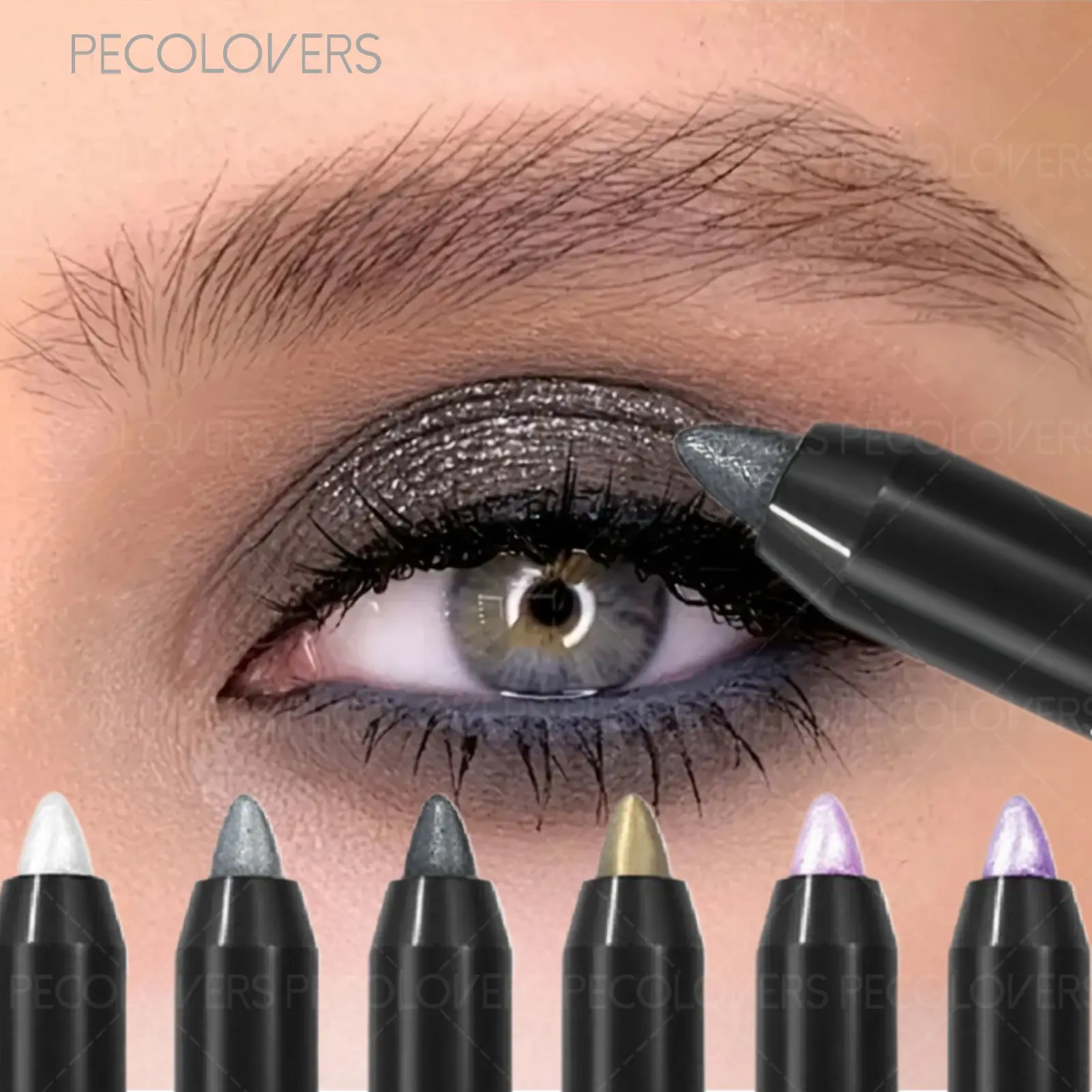 6pcs/set 2 In 1 Glitter Lying Silkworm Highlighter Pencil,Doubel Head Longlasting Brightening Eyes Corner Pearlescent White Eyeshadow Pen Shiny Eye Cosmetic