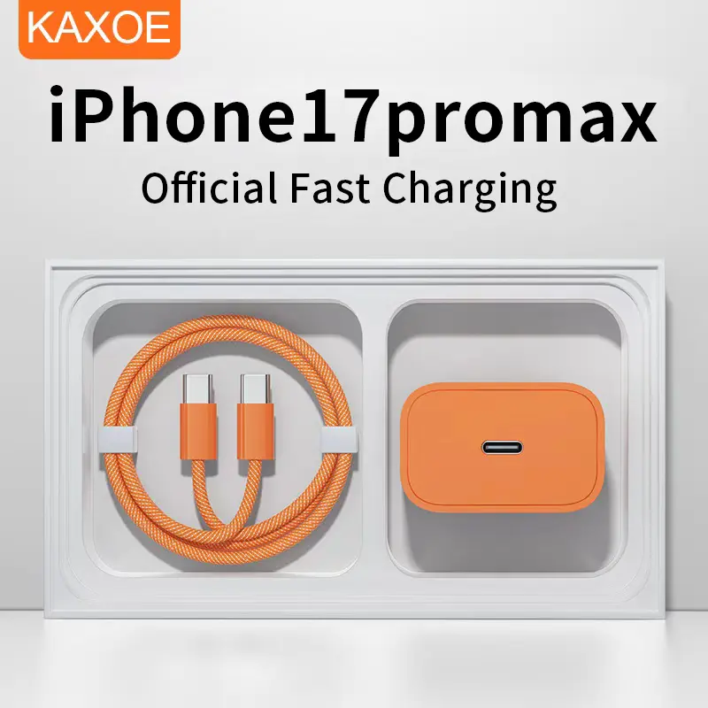 KAXOE official genuine product, 45W fast charging, compatible with iPhone 17 Pro Max charger, iPhone 17 charging cable, new iPhone 17 charger, PD fast charging, 30W portable power adapter Cellphone Smartphone