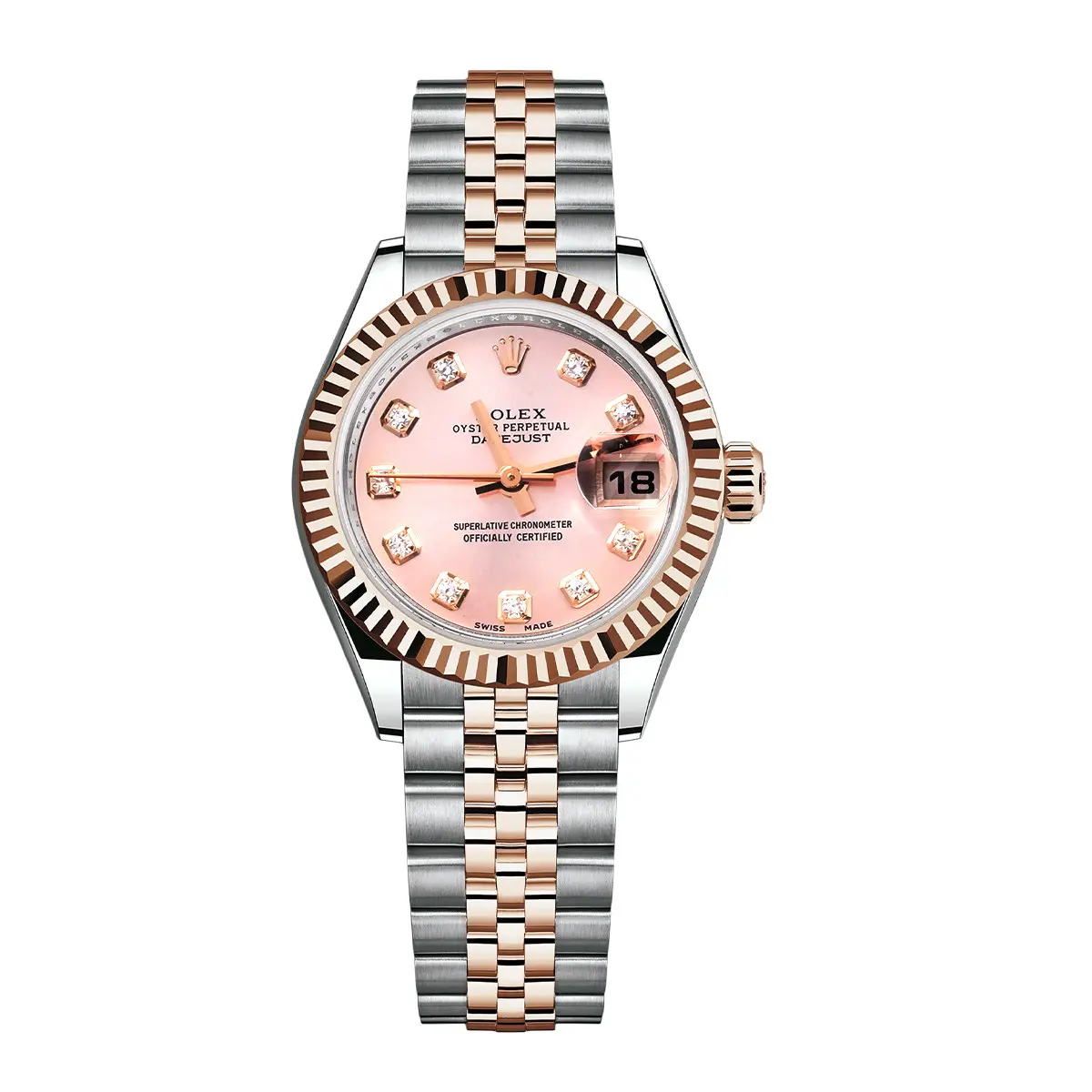 Rolex Lady-Datejust 26mm Stainless Steel and 18k Everose Gold Pink Diamond Dial Watch Ref. 179171 WHT032069