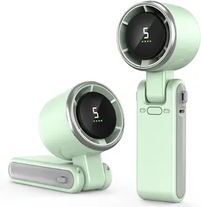 Portable Handheld Turbo Fan, 180° Foldable Mini Desk Fan with 5 Wind Speed, Portable Fan Rechargeable, LED Display, Small and Powerful, 3 IN 1 Hand Fans for Outdoor Activities, Office, Travel