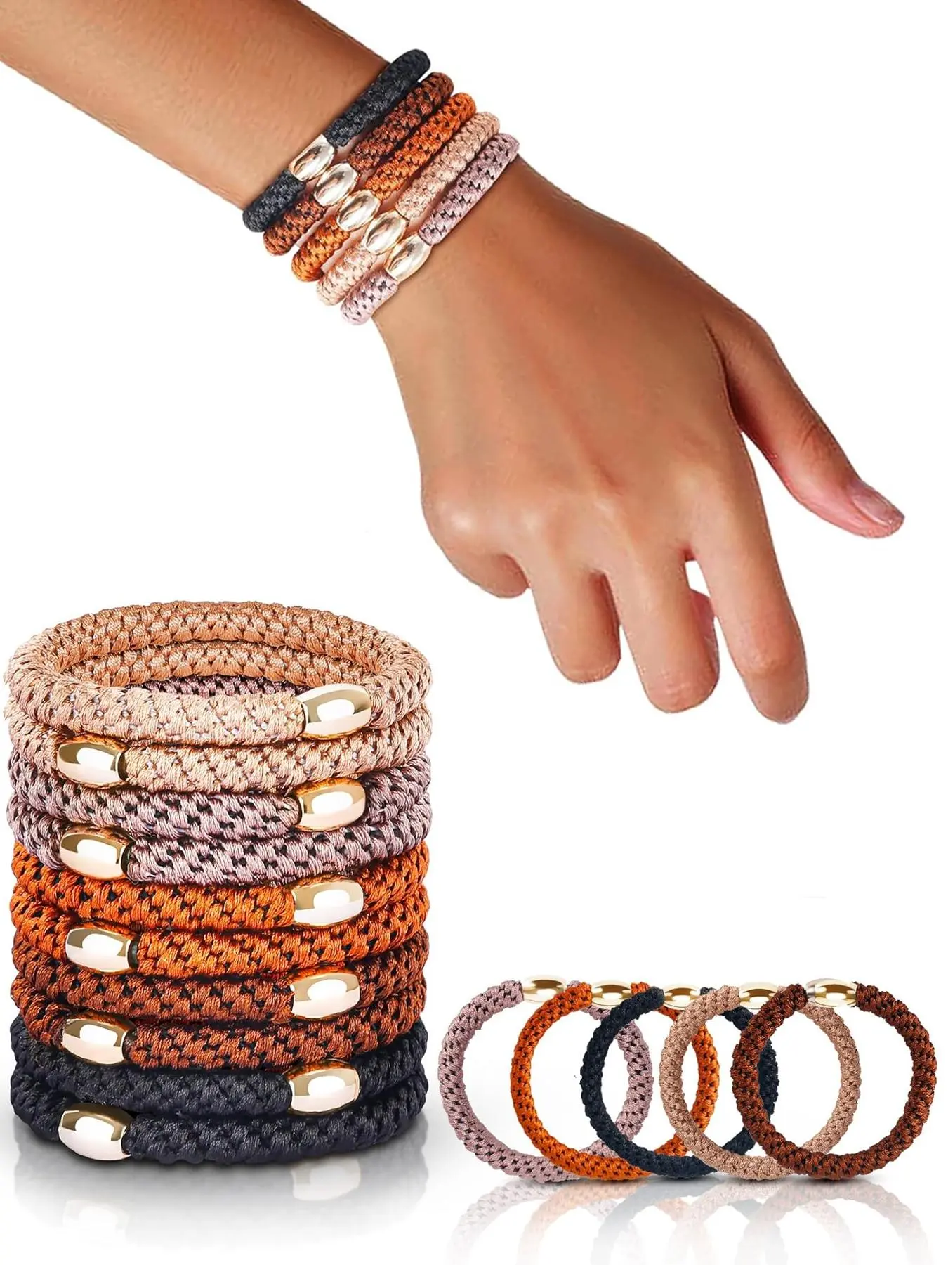 Boho Style Braided Hair Ties, High Stretch Hair Ties, Fashion Hair Accessories for Women & Girls, Minimalist Headwear Suitable for Thick Hair, Hair Accessories Set, Elastic Hair Accessory, Hair Scrunchie, Scrunchies