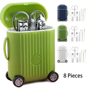 Premium Manicure Set, 8 in 1 Professional Nail Clippers Scissors Pedicure Kit, Stainless Steel Cuticle Nail Care Tools with Luxurious Travel Case, Portable Manicure Grooming Kit Gift for Women -Back to School