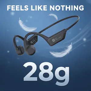 HIFIWALKER T10Lite Bone Conduction Headphones 28g Ultra-Light Open Ear Sports Earbuds IPX5 Waterproof 18H Playtime Bluetooth 6.0 Dual Connection Durable Audio Headset