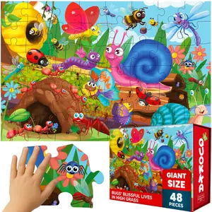 QUOKKA Jigsaw Giant Floor 48 Pcs Puzzles for Kids | Large Puzzles Bugs