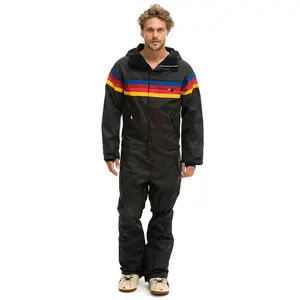 MEN'S 4 STRIPE WAX POWDER SUIT - BLACK