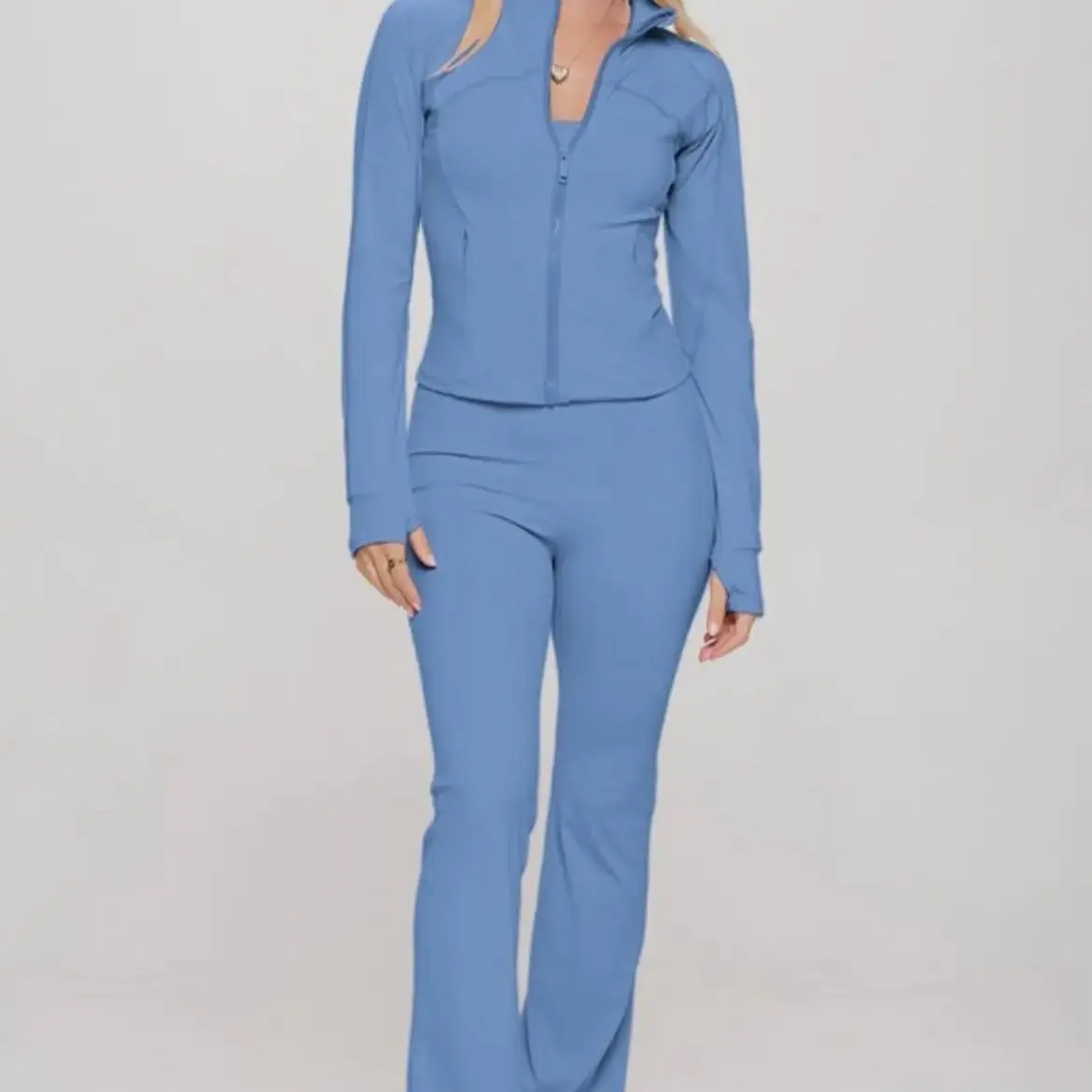 Women's Flare Leg Jumpsuit with Jacket - Perfect for Summer - Overalls, Womenswear