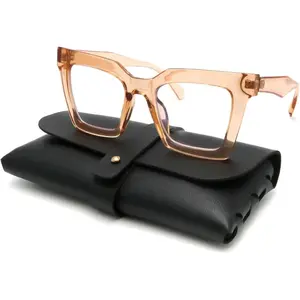Trendy reading glasses Blue Light Blocking Impact Resistant Lenses TR90 frame oversized