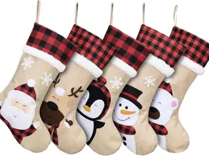 5 Pack Christmas Stockings - 19 Inch Large Family Christmas Stocking Set,Xmas Stocking for Fireplace,Christmas Decorations, C1
