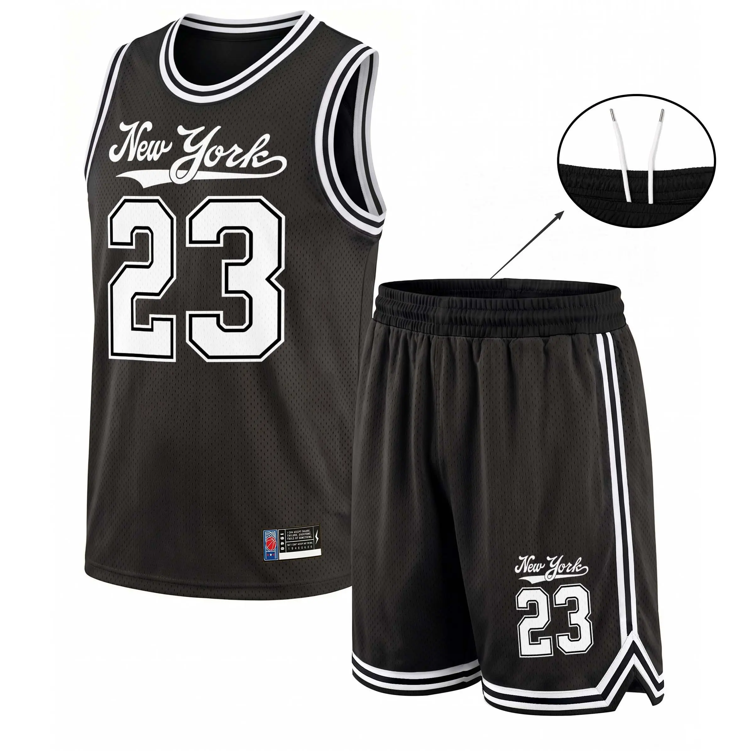 Men's 2-Piece Basketball Jersey Set, Loose-Fit Color-Block Sportswear in Quick-Dry Breathable Mesh, Sleeveless Athleisure Streetwear Outfit, Dry Clean, Two-Piece