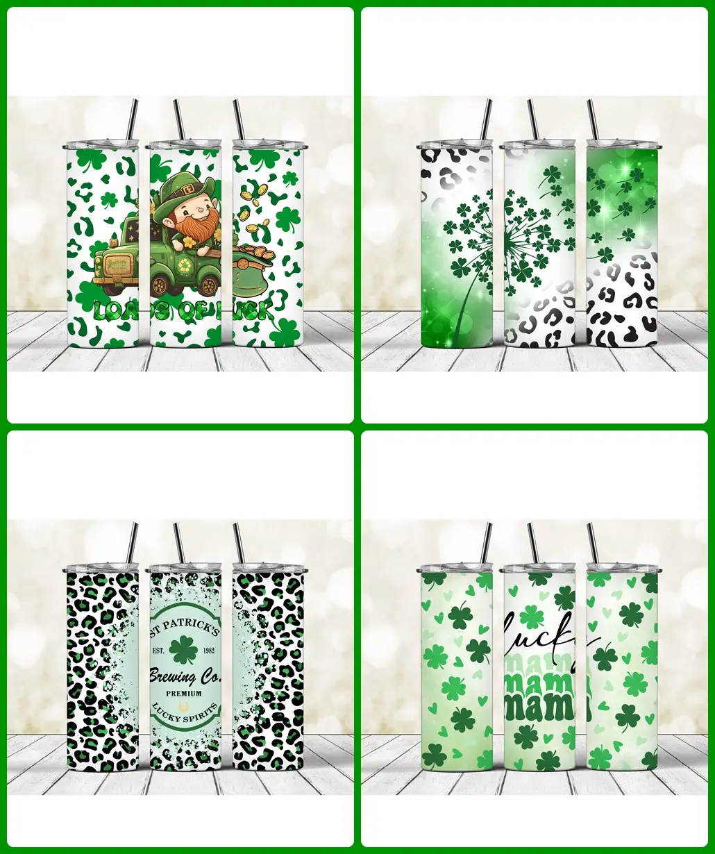 St. Patrick's Day Choice - 20oz Tumbler - Plastic Straw - Water Bottles - Reusable - Portable - Lid - Drinkware