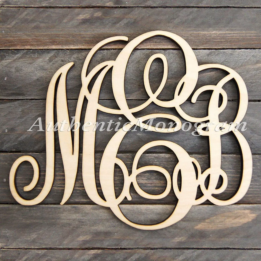 10-36 Unpainted Wooden Personalized Monogram Wall Letters - Personalized Monogram Wall Hanging for Wedding Decor Door Hanger Dorm Room or Rustic Home Decor