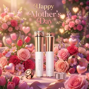 Portable Facial Hair Remover for Women – Painless, Fast & Precise Flawless Electric Razor & Epilator for Face, Lips, Chin Hair Removal – 18K Gold-Plated, 360° LED Light