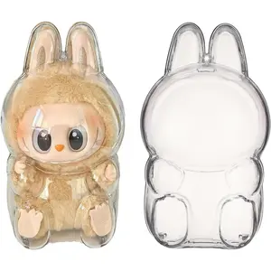 Clear bag keychain for plush doll, hanging display case, protective case, plastic PVC storage box (V2)