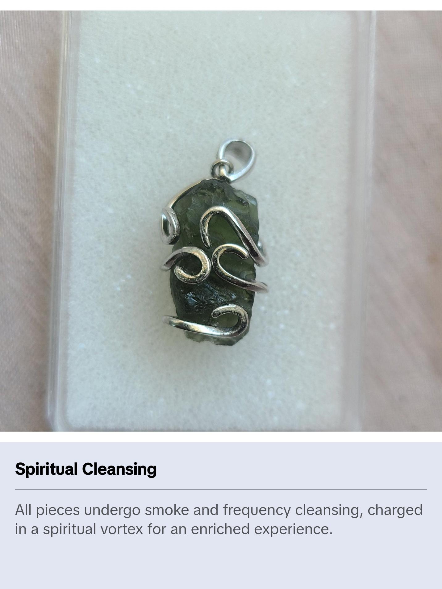 3.30g Rough Moldavite in Sterling Silver