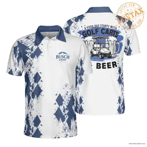 Busch Light Beer A Good Day Golf Carts Polo Shirt Golf Club ft Beer Blue Ver 3D Polo Shirt Best Gifts Polo Shirt