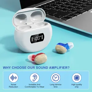 2pcs Rechargeable Ear Hook Amplifier, Abs Material, 4 Volume Levels, Comfortable Wear, Simple Operation, Ideal for Adults