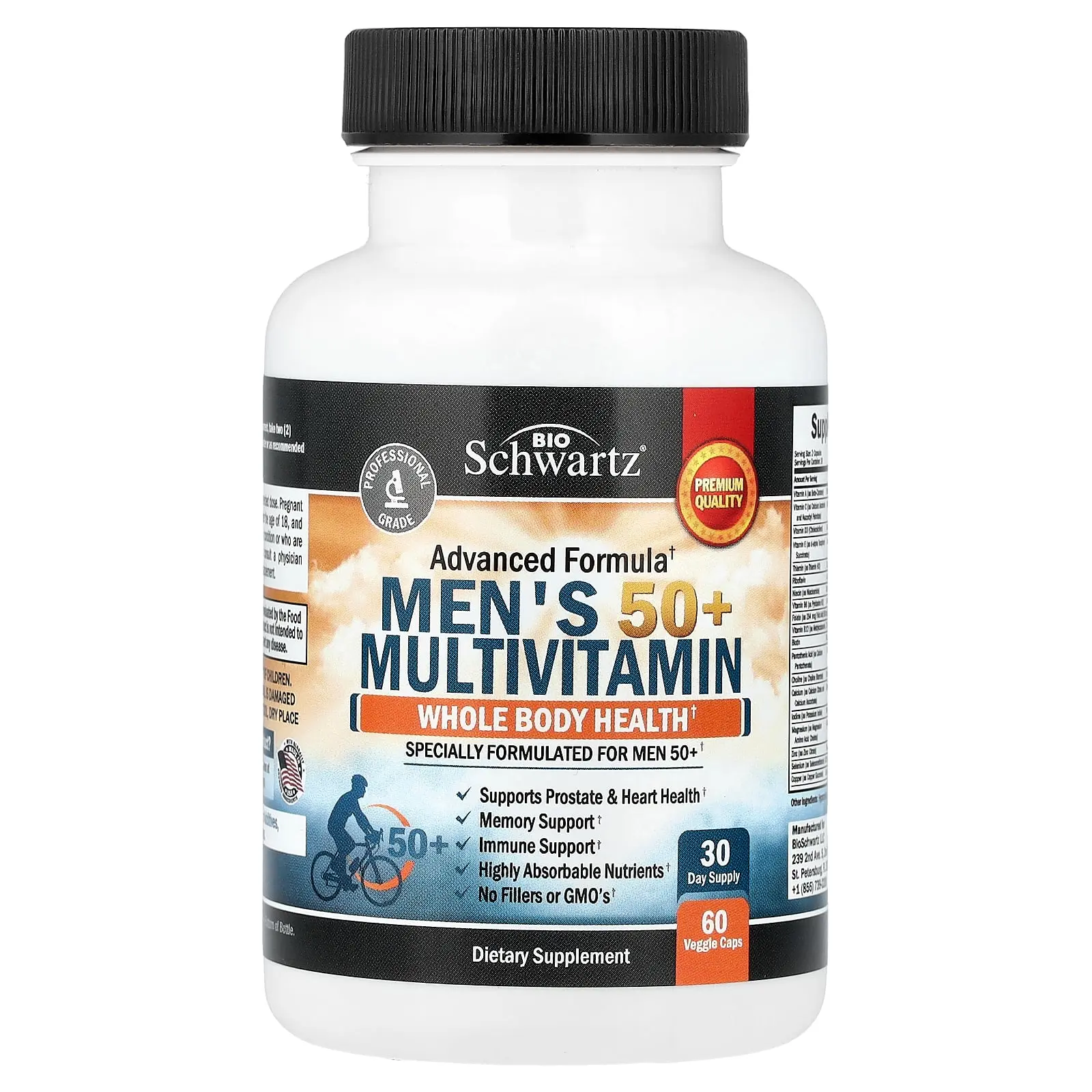 BioSchwartz Men's 50+ Multivitamin, 60 Veggie Caps