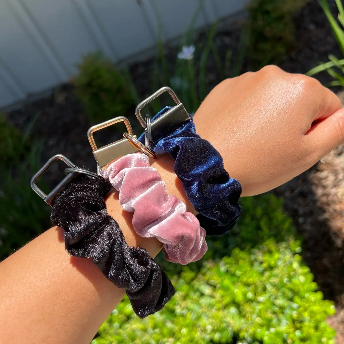 Velvet Scrunchie Wristlet Keychain