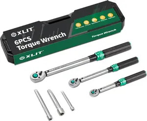 3-Piece Torque Wrench Set - 3 Click Wrenches (1/4", 3/8", 1/2") with 3pc Extension Bars, Pro 72-Tooth Ratchet, ±3% Accuracy, for Automotive, Motorcycle & E-Bike