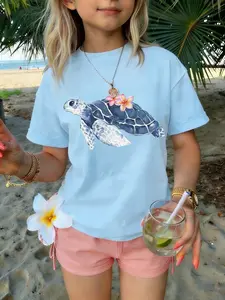 Light Blue Oversized "Choose Kindness" Kids Graphic Tee - 2026 Trending Positive Vibe Kids Outfit, Soft Cotton Perfect for Beach Days & School Look