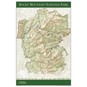 Rocky Mountain National Park Map - Detailed Topographical Map with Roads and Landmarks