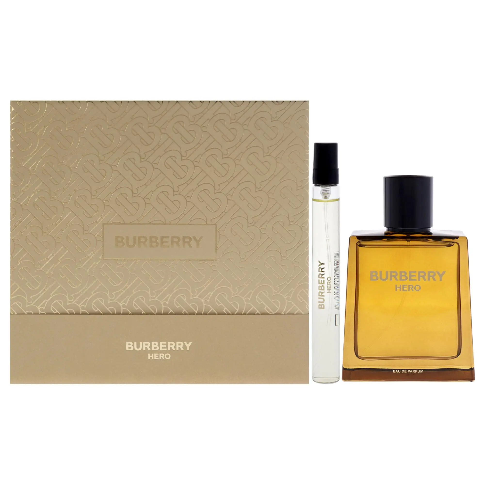 Burberry Hero by Burberry for Men - 2 Pc 3.3oz EDP Spray, 0.33oz EDP Spray (Mini)