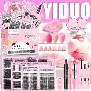 7 Styles Lash Clusters Kit Volume/Spiky/Bottom/Manga/50D/60D/80D Lashes Clusters Kit 5-18mm Cluster Eyelash Extension Kit D-Curl  With Lash Bond and Seal, Lash Remover,4-Tip Eyebrow Pen & Powder Puff DIY at Home Easily