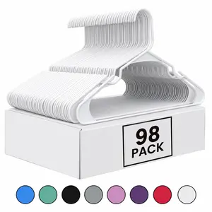 Plastic Hangers - Perfect Space Saving Clothes Hanger - Durable and Strong - Perfect Closet Organizers with Shoulder Grooves