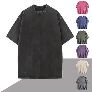 1 Piece Vintage Oversized Heavyweight Cotton T-Shirt for Men | Acid Wash Baggy Gym Workout Tee