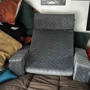 Reading Pillow for Sitting in Bed Adult,Back Pillow for Sitting Up,Backrest Support Pillow with Arm Rest,Bed Chair Pillow with Big Pockets for Gaming,Watching TV in Floor,19in Supportive Memory Foam Soft Memory Foam #newfave #stockup