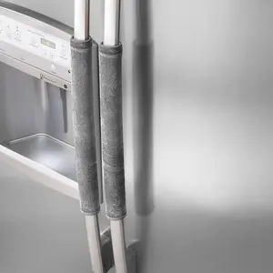 LMMAKE Refrigerator Door Handle Covers Set of 2 Keep Your Kitchen Appliance Clean from Smudges Drips Food Stains Oil Handmade Decor Protector for Fridge Ovens Dishwashers