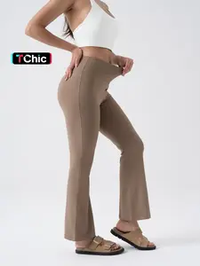 Women's High Waist Flare Yoga Pants, Slimming Stretch Fabric Ideal for Fitness and Leisure, Athleisure Fitness Leggings, Stylish High Rise Design, Comfortable Fit