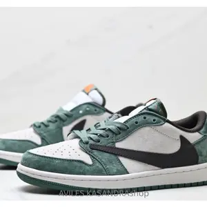 Fashionable, comfortable, thin-soled, anti-slip, wear-resistant low-top sneakers for men and women in white and green