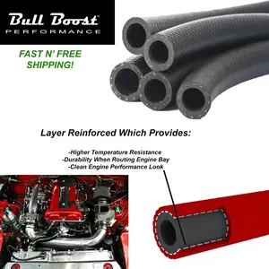 10mm 3/8" ID Vacuum Silicone Hose Racing Line Pipe Tube 3 Feet Per Order (BLACK)