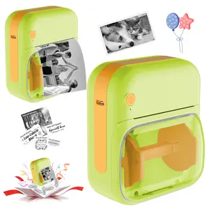 Portable Bluetooth Thermal Inkless Label Printer Mini Photo Printer Portable Sticker Printer Thermal Printer for Photos Memos Journals Receipts and Shipping Labels Mini Sticker Printer Kids Christmas Birthday Gift Thanksgiving Present