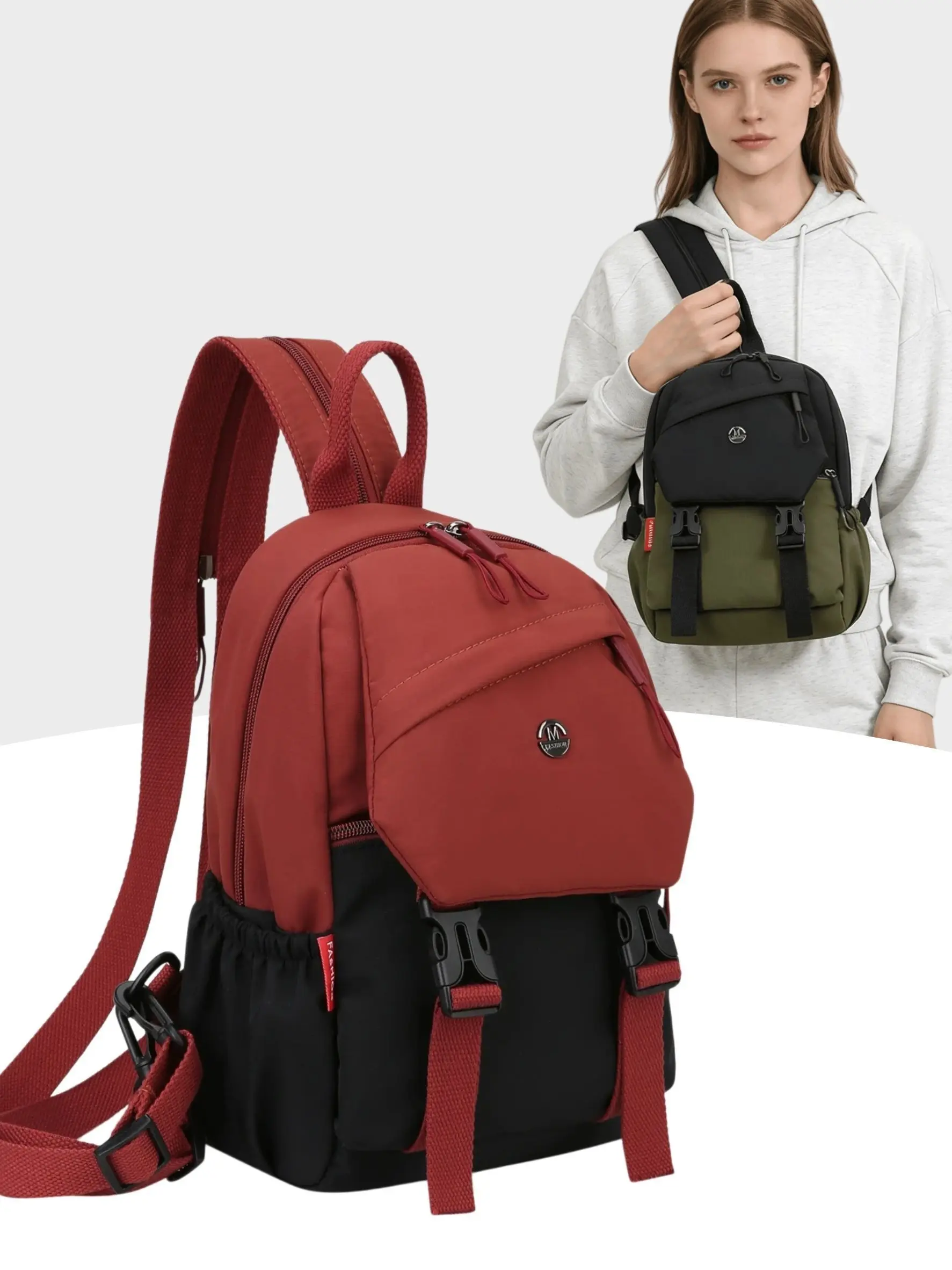 Small Women's Backpack, Fashion Chest Bag, Sling Shoulder Casual Crossbody Bag, Water-Resistant Wearable Fabric, Stylish Versatile Bag, Stylish and Durable Design