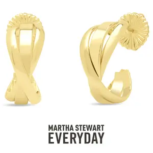 Martha Stewart Twist Hoop Earrings In Gold
